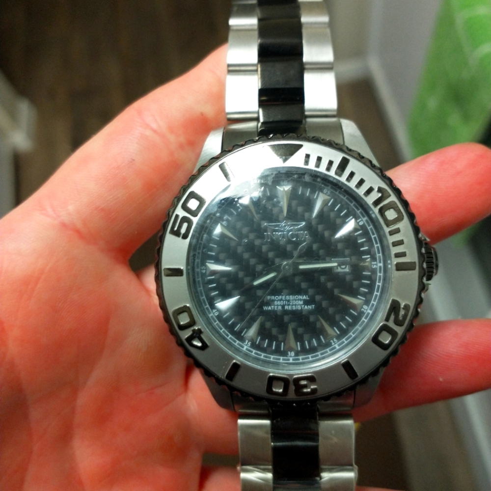 Invicta Pro Diver Black Carbon Fiber Two-tone Men's Watch 15171